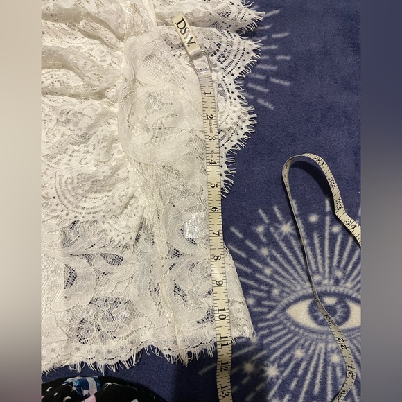 Lace Dollskill coquette white top zip up blouse sz sm sheer Lacey euc - Picture 6 of 11